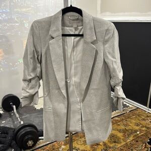3/4 sleeve rouched blazer